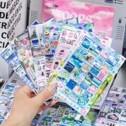 Vintage Multi Story Series Sticker Book - 27/30 Sheets Food-Y2K Themed Creative DIY Scrapbook Japanese Stationery Framed Album