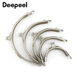 10Pcs 6.5-15.5cm Silver Handbag Handle Metal Frame Kiss Clasp Purse Replace Handles Wallet Brackets DIY Bags Part Accessories