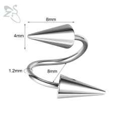 ZS 1 PC 16G Stainless Steel Twisted Nose Ring For Men Women Cone Spike Spiral Helix Cartilage Rings Lip Eyebrow Piercing Jewelry