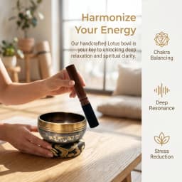 Miwayer Lotus Tibetan Singing Bowl Set, Unique Gift for Meditation Yoga Relaxation & Chakra Healing