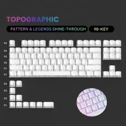 Gradient Blue Side Printed Keycaps Cherry Profile Double Shot PBT Keycaps 136 Keys for Cherry Gateron MX Switches Gamer Keyboard