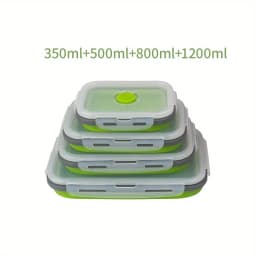 1/4PCS Folding Silicone Lunch Box Kitchen Refrigerator Preservation Box Eco-Friendly Picnic Storage Box Stackable Space Save