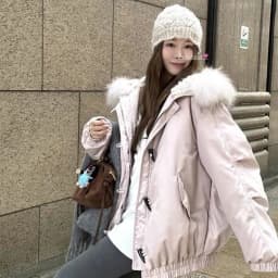 YYAHAHAS 2025 Winter New Cow Horn Button Thick Cotton Coat Retro American Warm Fur Collar Hooded Jacket Female Clothing