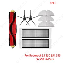 For Roborock S5 S50 S51 S55 S6 S60 S6 Pure Vacuum Cleaner Accessories HEPA Filter Mop Cloth Side Main Brush Spare Parts