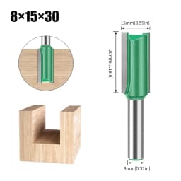 3mm-20mm Diameter 8mm Shank Straight Bit Tungsten Carbide Single Double Flute Router Bit Wood Milling Cutter For Woodwork Tool