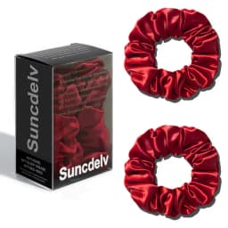 2PCS 100% Natural Silk Solid Color Hair Ties High Quality Hair Scrunchies Women Big Hairbands Hair Accessories 22Momme