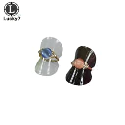 100Pcs/lot Plastic Ring Display Holder Sheet 3.8cm Dia Black Clear Ring Organizer Storage Stand