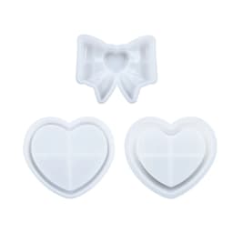 DIY Crystal Epoxy Resin Mold Star Bow Love Heart Shaped Storage Box Jewelry Box Container Mirror Silicone Mold For Resin
