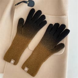 Winter Gloves for Women New Gradient Touchscreen Gloves Stretch Knit Warm Arm Mittens Outdoor Non-Slip Exposed Finger Guantes