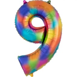 New 40-inch Rainbow Color Large Digital Aluminum Balloon Digital Balloon Birthday Party Decoration Layout Balloon
