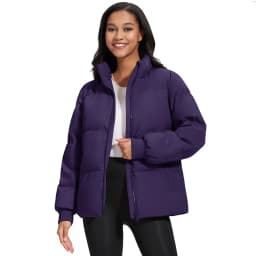 TACVASEN Womens Winter Padded Quilted Duck Down Coat Waterproof Warm Zip Up Daily Jacket Windproof Stand Collar Casual Jacket