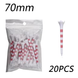 【20pcs】70mm/83mm Colored Striped Golf Tee - Durable Four-fork Plastic Golf Tee Set - High-end Golf Accessories for Men and Women