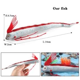 Oenux Sea Life Animals Model Action Figures Ocean Fish Sailfish Bass Grouper Salmon Aquarium Figurines PVC Educational Kids Toy