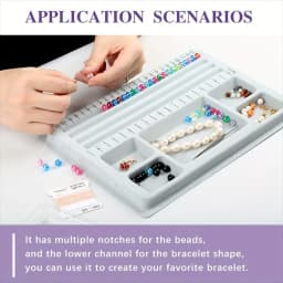 Flocked Bead Board Bracelet Necklace Beading Organizer Tray Design Measuring Tool for DIY Jewelry Making Craft Accessories