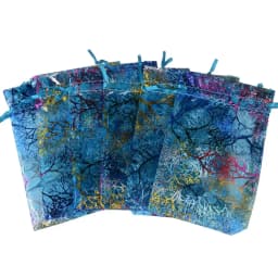 Chanfar 50pcs/lot Colored Trees Pattern Organza Gift Bags Wedding Organza Christmas Gift Bags Drawable Packaging Jewelry Bags