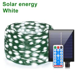 Quick Solar Rechargeable LED Green Wire String Light 110V 220V Waterproof Fairy Lights Outdoor Patio Garden Christmas Decoration