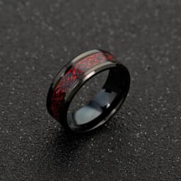 2022 Stainless Steel Dragon Ring for Men Inlay Purple Red Green Black Carbon Fiber Ring Wedding Band Jewelry Size 6-13