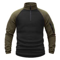 Men's Polar Fleece Quarter Pullover Sweatshirt Long Sleeve Military Jackets Hiking Camping Fishing Climbing Tactical Clothing