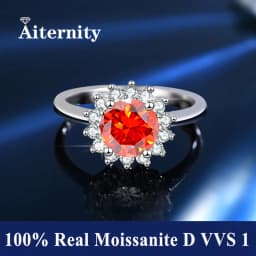 Classic 6 Prong Diamond Ring D Color 1ct Moissanite VVS Round Cut Lab Diamond Ring for Women Engagement Wedding Band Jewelry