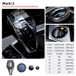 4 Pieces Set Crystal Gear Shift Knob Lever Car Crystal Shift Knob Gear Handle For BMW F40 F44 F45 F46 G20 G21 G22 G23 G26 G28