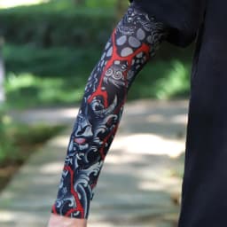 Ultra thin seamle Tattoo Flower Arm For Men Women Cool Travel Cycling Elastic Scratch Resistant Sunscreen Arm Sleeves Accessorie