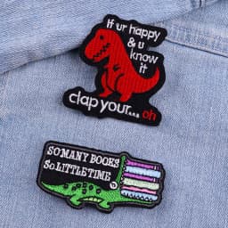 Hot New Animal Cat Embroidered Patches Iron On Patches For Clothing Thermoadhesive Patches Cartoon/Frog Dinosaur Duck Patch DIY