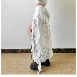 White Sweet Design Lace Patchwork Ruffle High Waisted Y2k Skirt Women Summer Irregular Skirt Long Skirts Harajuku Goth Clothes