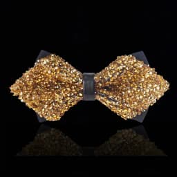 1 Piece Men's Glitter Rhinestone Bow Tie Shiny Full Rhinestone Bow Banquet Party Wedding Stage Event Gold Silver