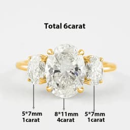 3/6cttw Real Moissanite Engagement Ring with Certificate 3-Stone Oval Cut Diamond Wedding Ring for Women 925 Silver Fine Jewelry