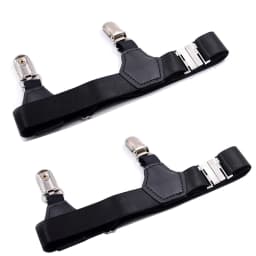 2pcs Men's Black Sock Garters Belt Adjustable Elastic Sock Suspenders Braces Holders Non-slip Duck-Mouth Clips Hold Up