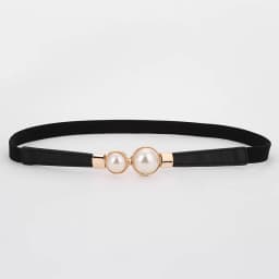 A Slender Waist Belt for the Dress, Which Can Cinch the Waist, Exudes an Elegant and Retro Charm. It Features Pearl Double Buckl