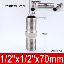 1-10pcs Nipple Connector 1/8"1/4"3/8" 1/2" 3/4"1" Stainless Steel Double Male Thread Equal/Reducing Connector Length 30-100mm