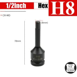 1/2inch Impact Hex Socket Electric Drill Socket Adapter Air Impact Wrench Hex Head Socket H4~H22 Screw Tap Socket Adapter