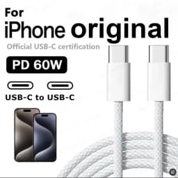 Original PD 40W EU US Fast Charger For iPhone 18 17 16 15 14 13 11 12 Pro Max Plus Air USB-C Cable Braided Fast Charging Type-C