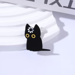 Black Cat Void Spinning Loading Enamel Pins Cartoon Cute Cat Animal Brooches Backpack Lapel Badge Funny Jewelry Gift for Friends