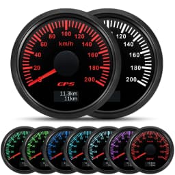 30/60/80/120/200 Km/h GPS Speedometer With GPS Antenna for 12V 24V Car Boat Marine Waterproof Speed Gauge Odometer 7 Colors led