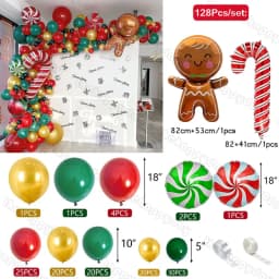 Christmas Balloon Arch Green Gold Red Box Candy Balloons Garland Cone Explosion Star Foil Balloons New Year Christma Party Decor