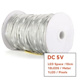 KTRLIGHT DC5V/12V 1.5cm-10cm Pitch 3Pin Clear Wire WS2811 LED Seed Pixel String Light RGB IC Addressable Full Color IP68