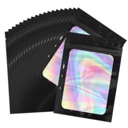 20pcs Zip Lock Bag Laser Plastic Jewelry Storage Bag DIY Earrings Necklace Bracelets Beads Gift Organizer Retail Packaging Pouch