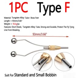 Bimoo Steel-Alloy and Bi-ceramic Tip Fly Tying Bobbin Holder Standard & Small Thread Bobbin Fishing Dry Wet Fly Lure Making Tool