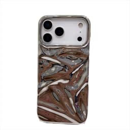 Luxury Electroplate Silvery 3D Wrinkle Phone Case For iPhone 17 16 15 14 13 12 Pro Max Plating Water Ripple Shockproof Cover