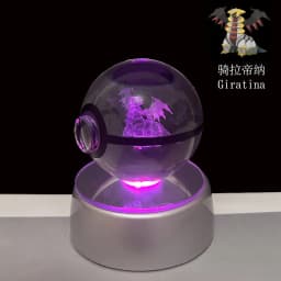 Pokemon 3D Crystal Ball Pikachu Gengar Eevee Mewtwo Anime Game Pokeball Led Night Light Base Kids Birthday Gift Home Decoration