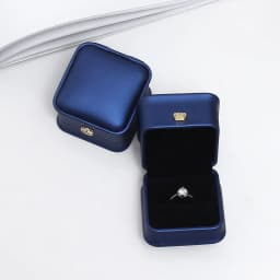 Wire-drawing PU Leather Crown Button Ring Storage Box Jewelry Packing Box Crown Buckle Ring Stud Jewelry Set Box