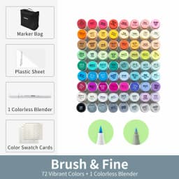 Ohuhu Honolulu B Marker Pen Set Color Markers Alcohol Art Markers Refillable Dual Tips Sketching Drawing Manga School Supplies