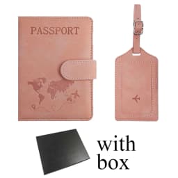 Custom Name Passport Holder Luggage Tag Gift Box Fashion DIY Travel Accessories Dropship Wholesale Engrave Logo Travel Wallet