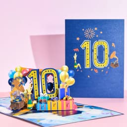Anniversary Card, Pop Up 1st 18th 21th Birthday Card, Anniversary Number Greeting Cards for Wedding Wife Husband Girlfriend