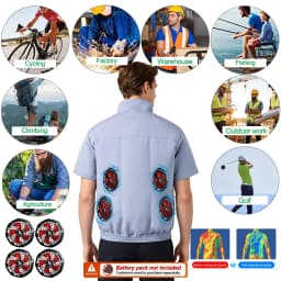 Summer 3 Fans 4 Fans Air Conditioning Cooling Vest Men Women Outdoor Jacket Sun Protection Windbreaker Travel Fishing Sports