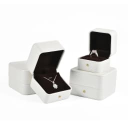 High Quality PU Leather Jewely Boxes Necklace Bangle Bracelet Ring Gift Packaing Case with Custom Logo