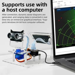 DC 5V Ultrasonic Radar Scanner DIY Kit HXFB Graphical Programming Core Board 0-180 Servo Scanning LCD Real-time Display