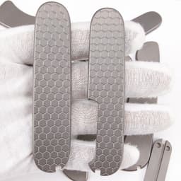 New Checkered Pattern 91mm Swiss Knife Handle Patch, Modified Titanium Alloy TC4 Handle Patch for 91mm Swiss Knife Handle Making